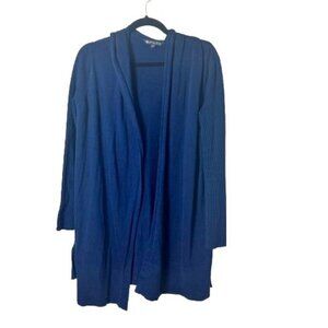 Athleta Open Front Drape Cardigan Sweater with Hood Navy Size Small